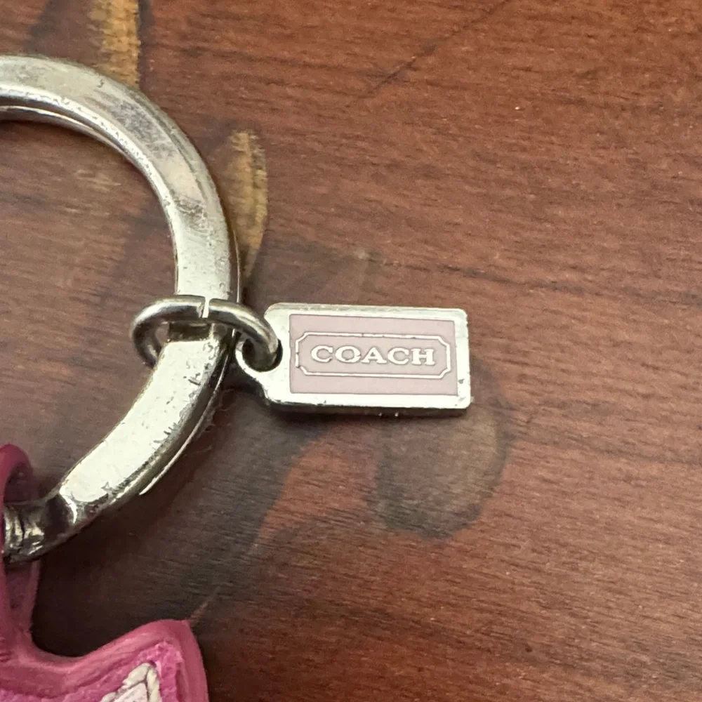 Coach Pink Owl Keychain with Heart - Picture 2 of 4